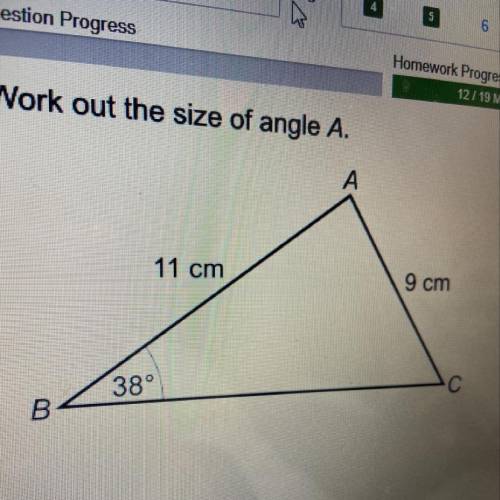 Work out the size of angle A :)