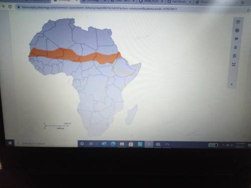 The area shaded in orange on the map would be most at risk for which of the following

A. Desertif