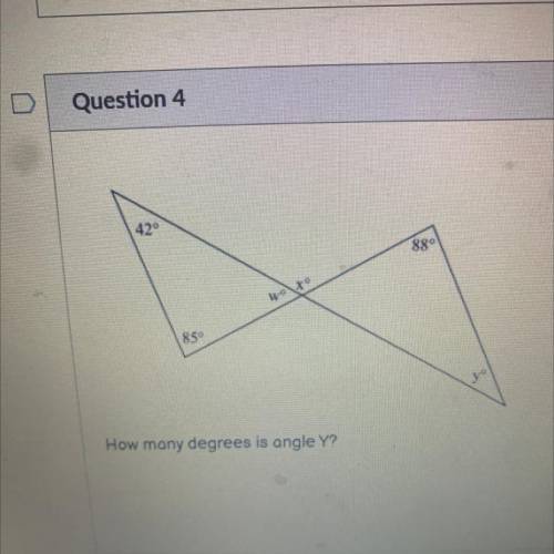 How many degrees is angle y?