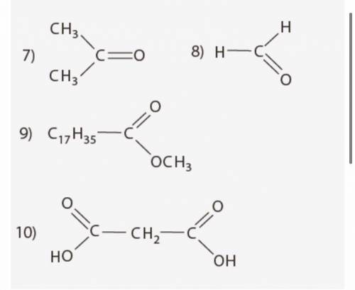 Which numbers are carboxylic acids?
