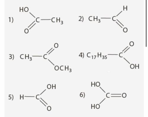 Which numbers are carboxylic acids? (2nd part)
