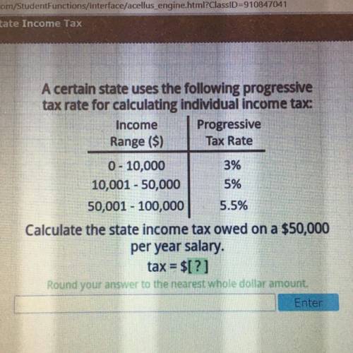 Please help, im very confused.

A certain state uses the following progressive
tax rate for calcul