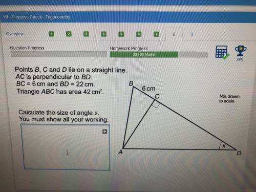 Points B,C and D lie on a straight line. AC is perpendicular to BD. BC=6cm and BD=22cm. Triangle AB
