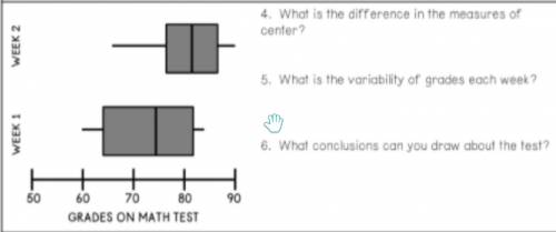 Use the box plots below to compare the data and awnser the questions.