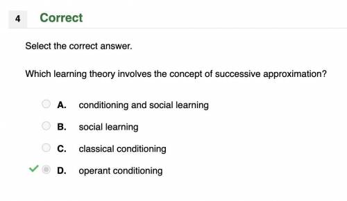 Which learning theory involves the concept of successive approximation?

Here's the answer from Ed