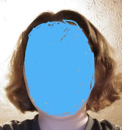 this is my hair after I got it cut. Do you like it? (ignore that I colored over my face, I just don