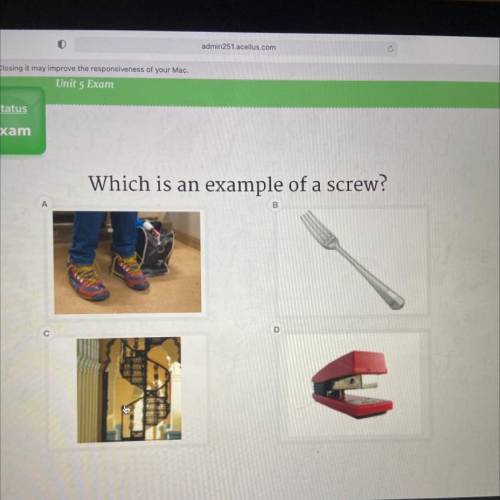 Which is an example of a screw?