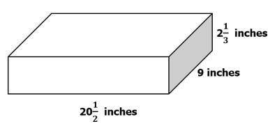 Consider the right rectangular prismWhat is the volume of the right rectangular prism, in cubic inc