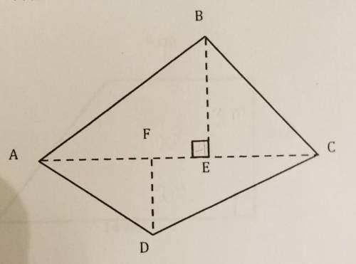 AC = 4 miles, BE = 3 miles and FD = 2 miles What is the area of this quadrilateral?​