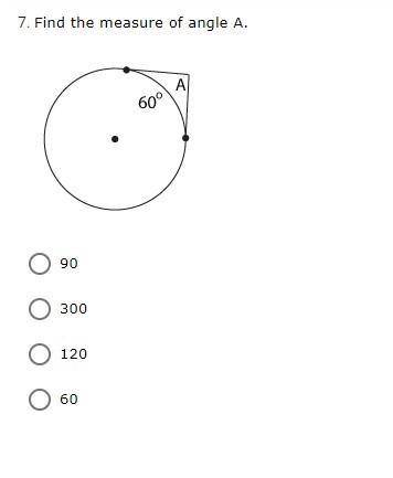 Find the measure of angle A.