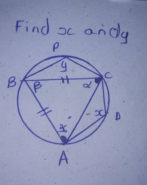 Help me with this circle.​ Find​ x and​ y according to​ the​ circle.No silly answer.​Ok​