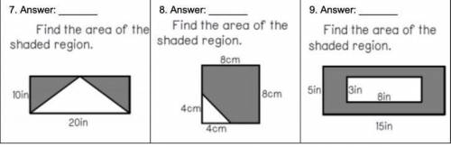 Answer these 3 pls find the shaded region