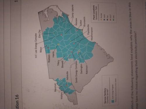 Which of the following statements best explains why the areas in blue in this map have no choice re