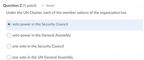 Under the UN Charter, each of the member nations of the organization has ..

Link provided. wrong