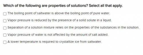 Which of the following are properties of solutions? Select all that apply.