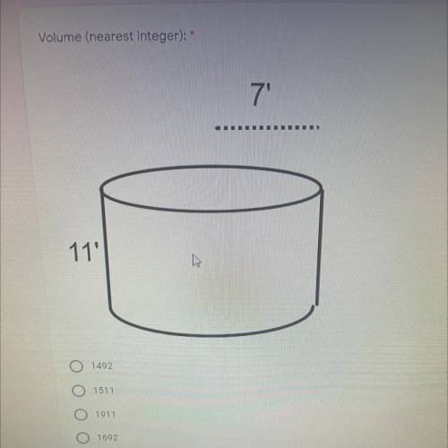Find the Volume (nearest integer):*