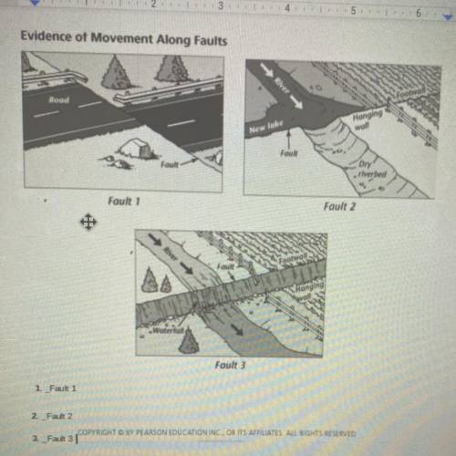 Each picture below shows how an earthquake changed the land surface at a fault.

Examine the pictu