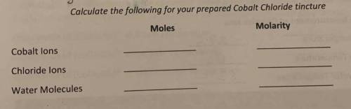 Need to find moles and molarity