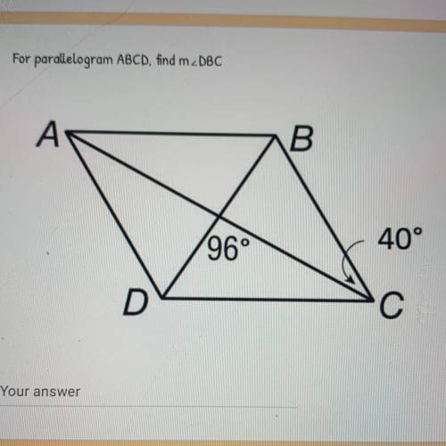 For parallelogram ABCD, find m