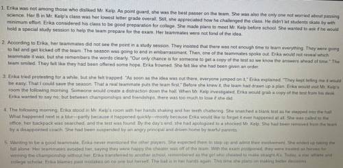 PLEASE HELP D:

In paragraph 2, Erika's teammate said, Our only chance is for someone to get us a