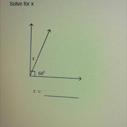 Solve for x
V
X
68°
X =
