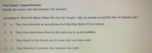 According to We Mean When We Say the People, why do people accept the idea of majority rule?
