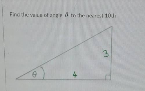 Find the value of angel 0 to the nearest 10th​