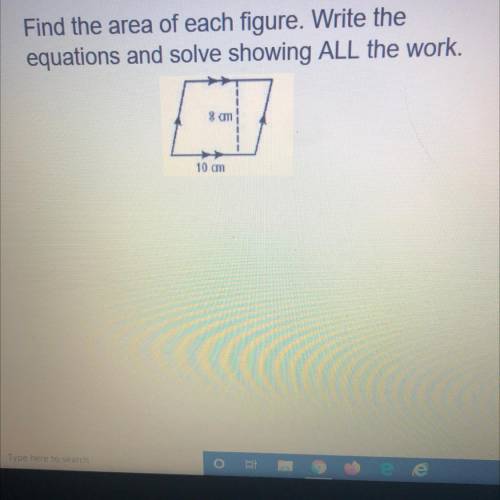 Hi, the answer is 80cm^2 provided by my teacher I just need help with the work.(extra points)