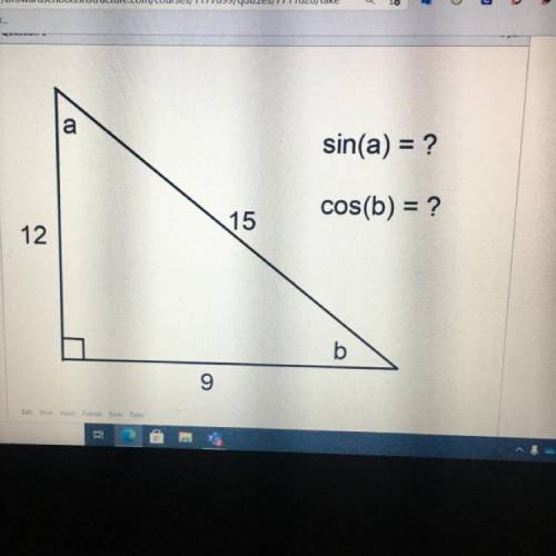 Sin(a) = ?
cos(b) = ?