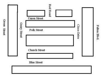 Look at the street map. What street intersects with Geary Street? A. Union Street B. Green Street C