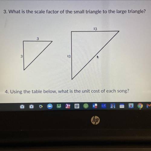 What is the scale factor of the small triangle to the large triangle?