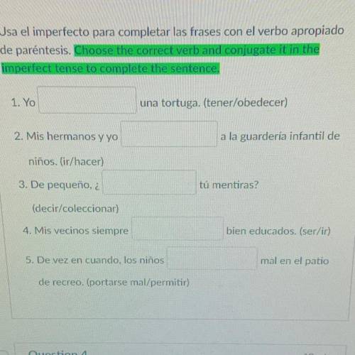 I really need help.. ^ Spanish 2 confused on this part of quiz