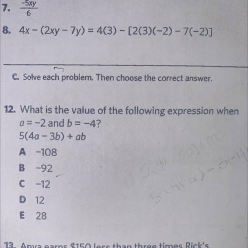 How do you do this what the answer to number 12