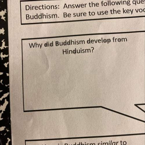 Why did Buddhism develop from
Hinduism?