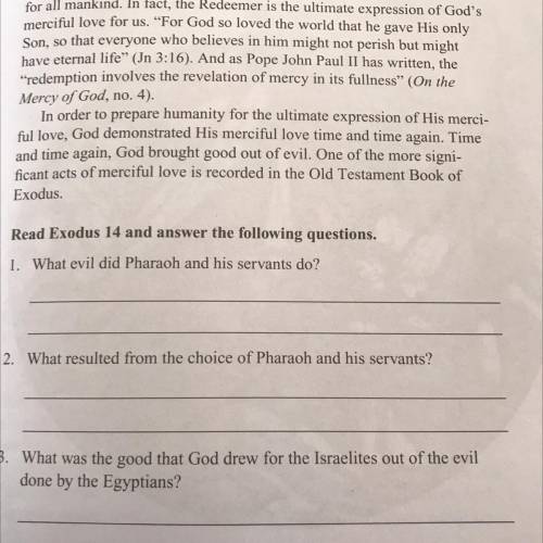 What evil did Pharaoh and his servants do?
Help please