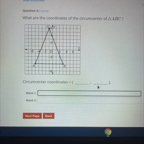 What are the coordinates of the circumcenter of ABC