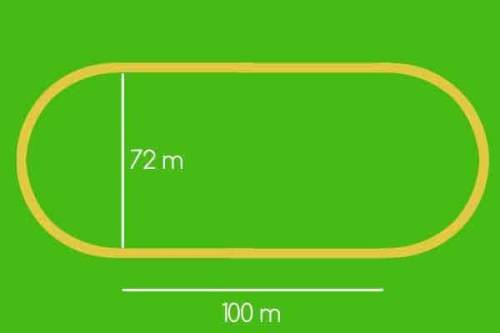 What is the perimeter of the track, in meters?

Use π = 3.14 and round to the nearest hundredth of