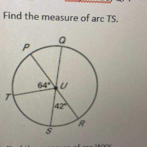 Find the measure of arc TS.