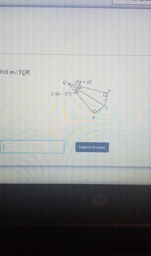 What is the degree of angle YQR​