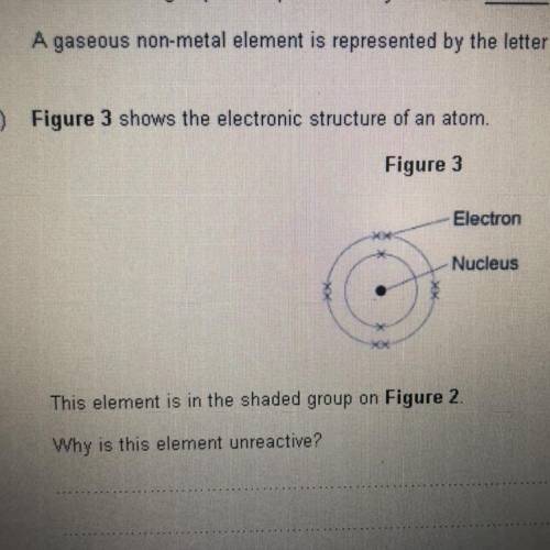 PLEASE ANSWER THIS

imagine is above 
Figure 3 shows the electronic structure of an atom.
Figure 3