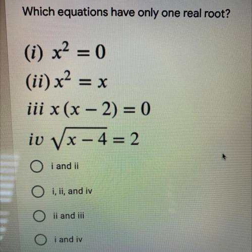 20 POINTS! WILL AWARD BRAINLIEST! Which equations have only one root