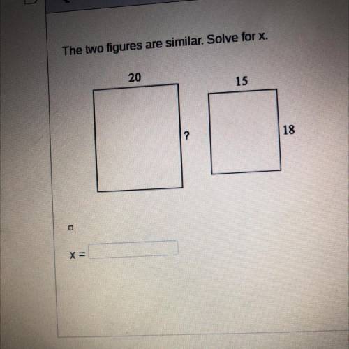 The two figures are similar. Solve for x/ plz I need help