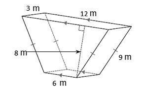 FIND THE VOLUME OF THE TRAPEZOIDAL PRISM IN THE FIGURE

A. 432 M3
B 216 M3
C 72 M3
D 252 M3