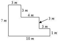 Find the area of the figure below, in squared meters.