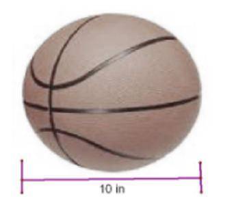 Find the surface area of a basketball with a diameter of 10 in.

25π in²
10π in²
100π in²
400π in²
