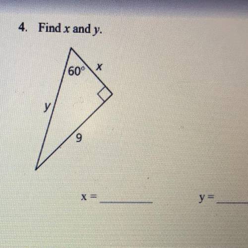 Find x and y
Geometry
