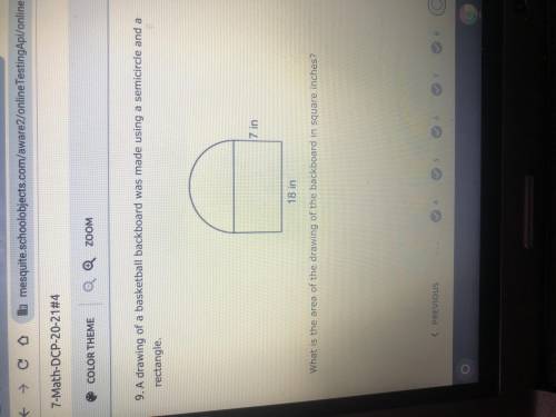 A drawing of a basketball backboard was made using semicircle and rectangle

What is the area of t