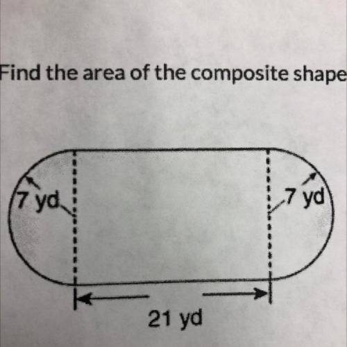 Area of the composite shape=?