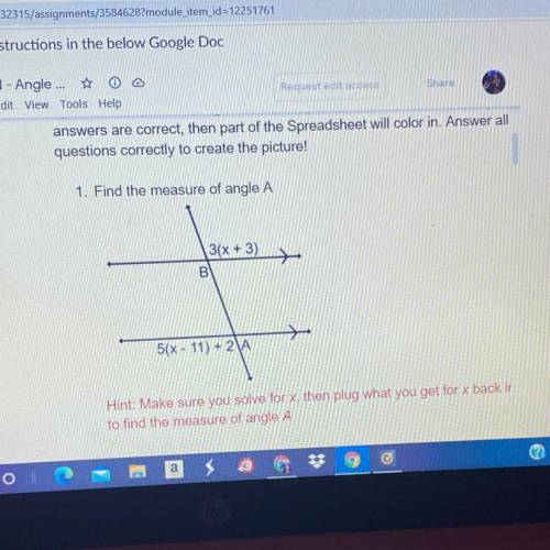 1. Find the measure of angle A
sb please help !