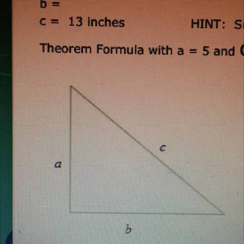 What is the length of the unknown LEG of the right triangle using

the Pythagorean Theorem? Use th